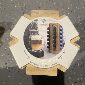 Nespresso Pod Organizer for Orig Espresso Capsules Bamboo Wood Rotating Holder